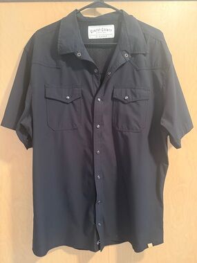 Gentry County Short Sleeve Button-Down Shirt - Black